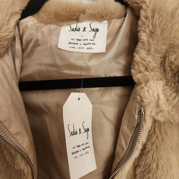 NWT - Sadie & Sage x Anthropologie - Soft Faux Fur Zip Jacket - Size Small - Picture 5 of 8